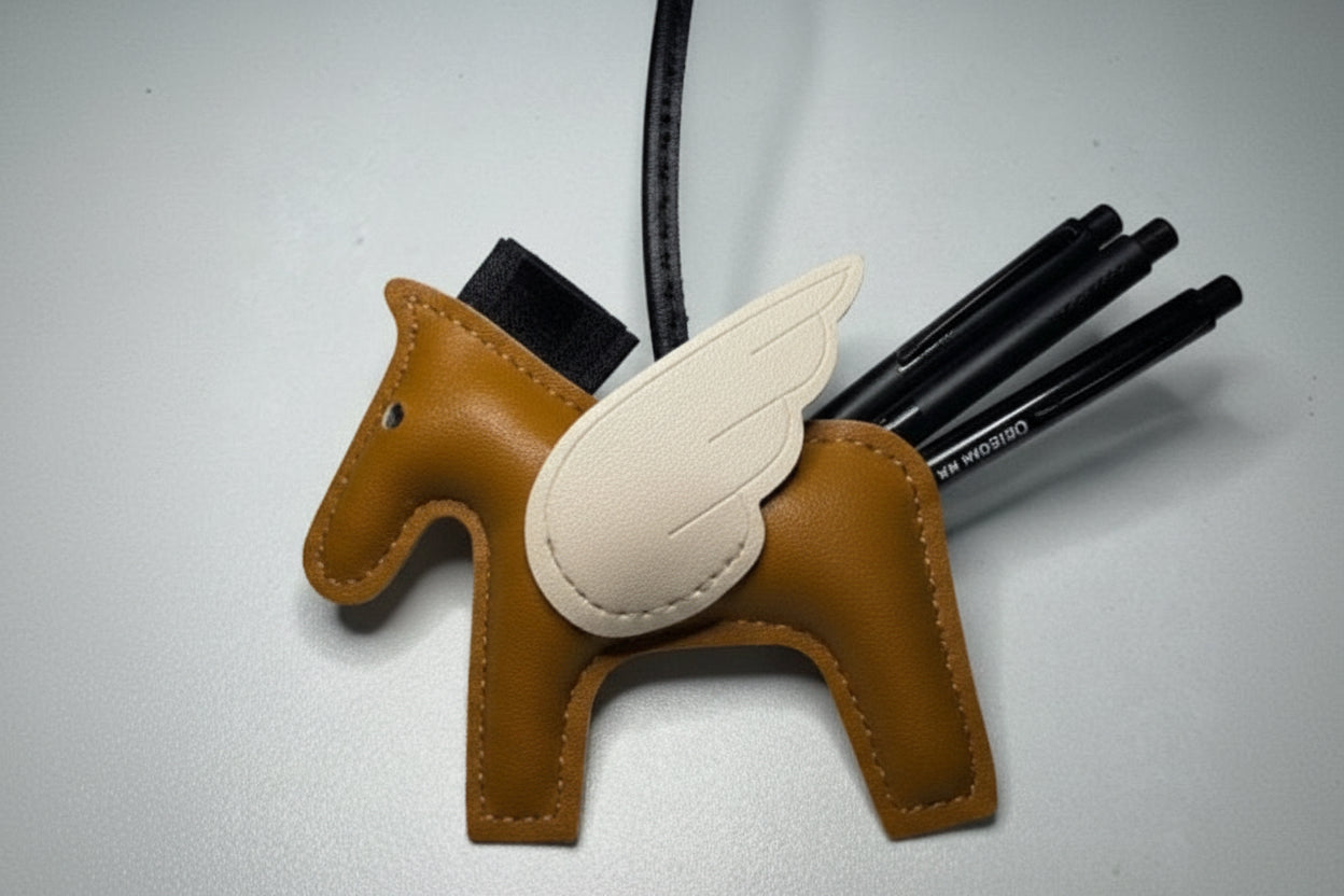 CHARM DE CABALLO ALADO EN PIEL