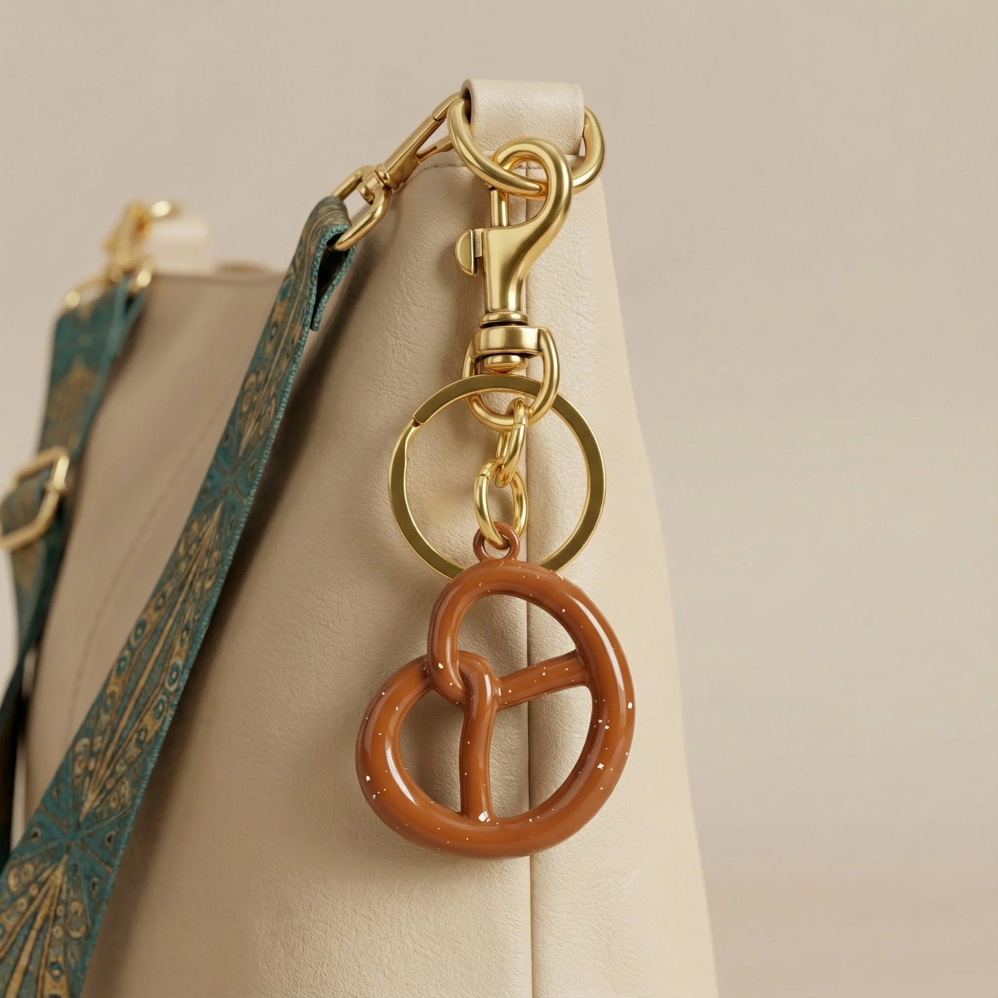 LLAVERO PRETZEL DORADO